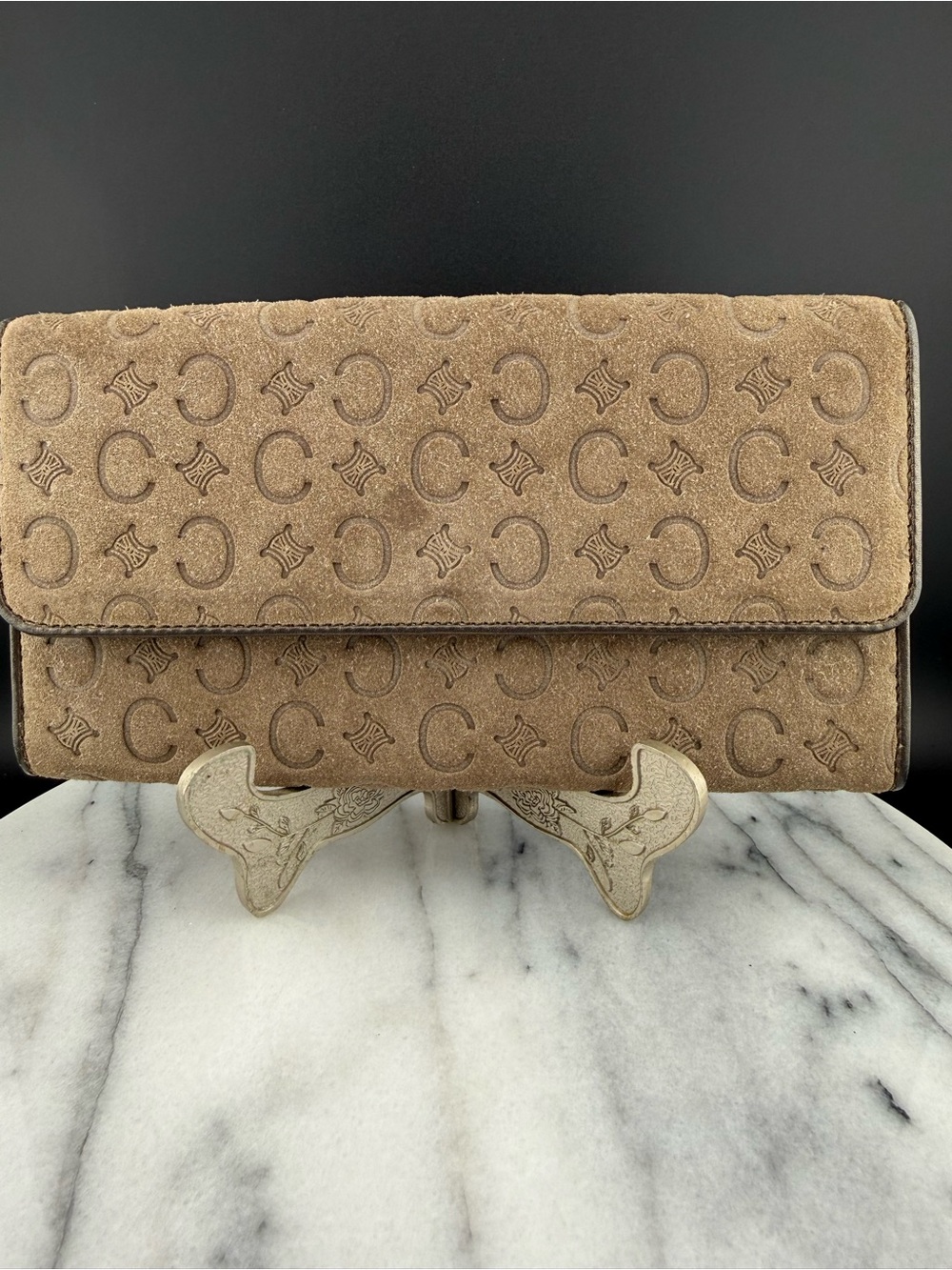 Vintage Celine Macadam Suede Long Wallet CE00/22